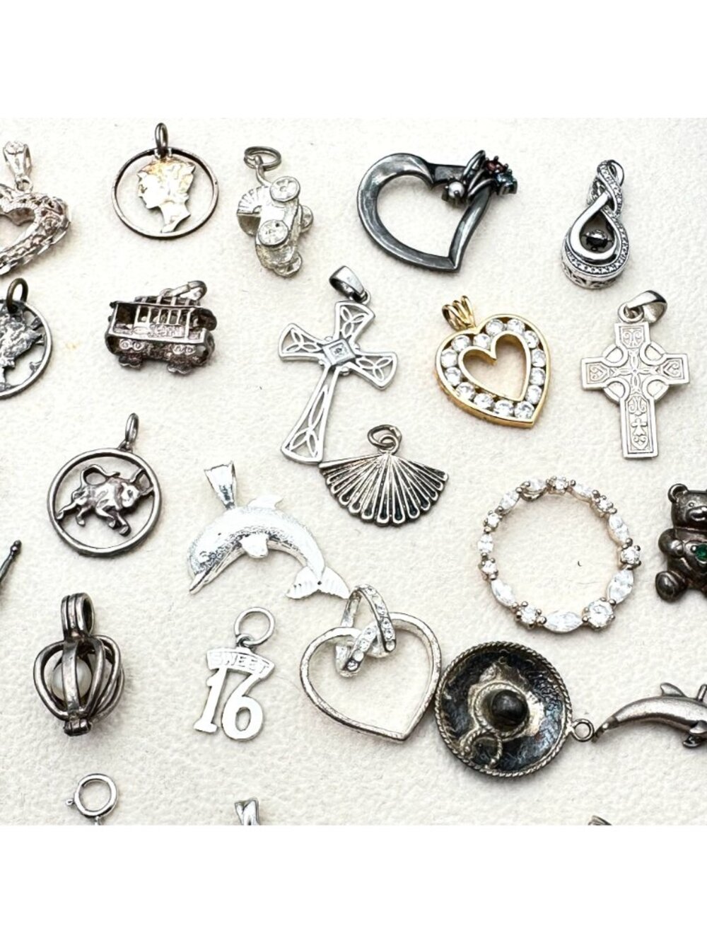 Sterling Silver Pendant Charm Lot 83 Grams Wear Scrap or Resell All XRF Tested - Picture 3 of 6